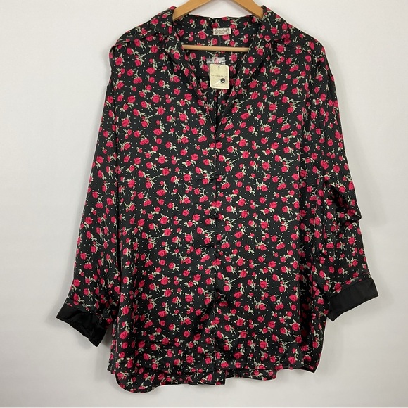 Free People Dreamy Days Mixed Print Pajama Shirt Midnight Combo‎ Size M - Picture 1 of 8